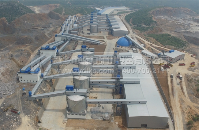 環(huán)保型破碎生產(chǎn)線鳥(niǎo)航拍圖