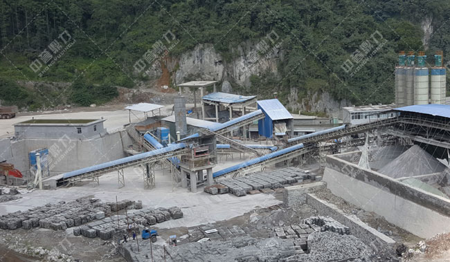 四川宜賓華福雙三水泥時產(chǎn)1000噸骨料生產(chǎn)線